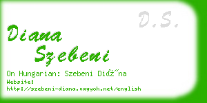 diana szebeni business card